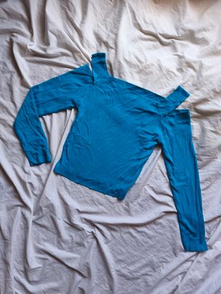Top  Azul Eléctrico Talla S Hombros Descubiertos