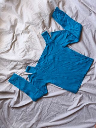Top  Azul Eléctrico Talla S Hombros Descubiertos