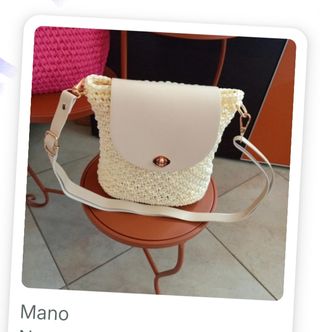 Borsa uncinetto beige