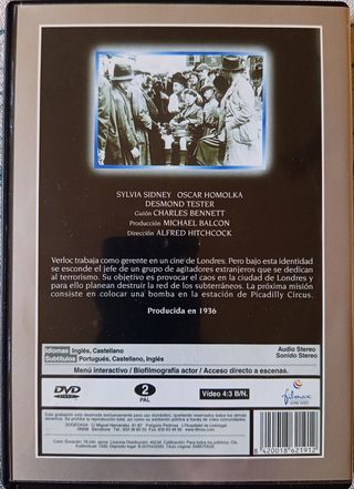 Sabotaje (1936) DVD Hitchcock