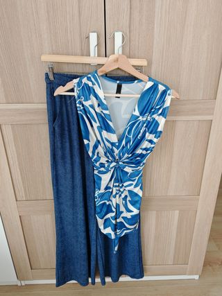 Conjunto top y pantalón estampado