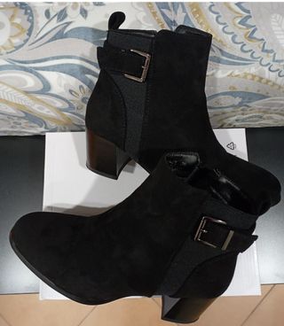 Botines Serraje Negro Talla 38