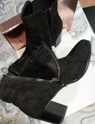 Botines Serraje Negro Talla 38