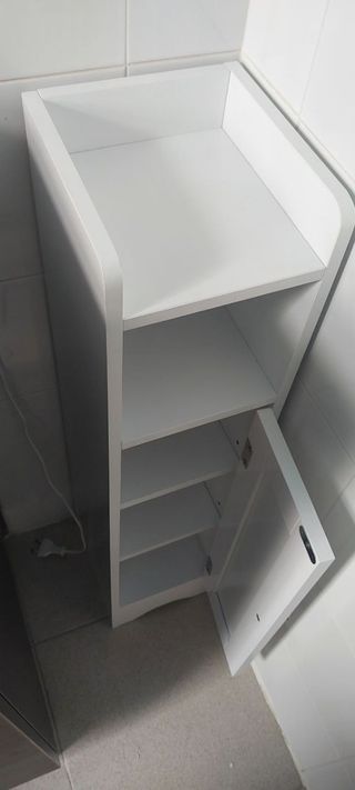 Mueble auxiliar baño blanco madera