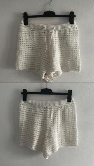 Pantalones cortos de punto blanco