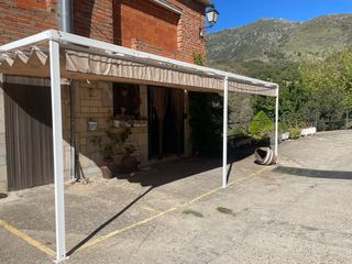 Pérgola extensible aluminio lona beige