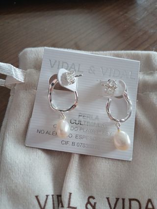 Pendientes Vidal & Vidal Plata Perla Cultivada