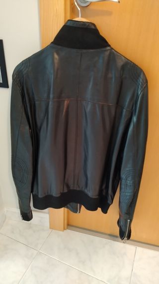 Chaqueta Cazadora Cuero Negra