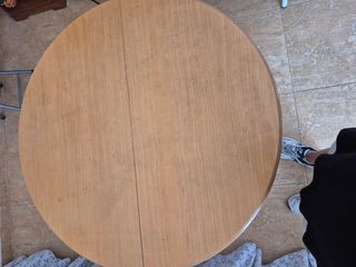 Mesa de centro redonda extensible de madera