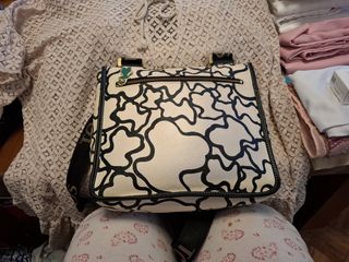 Bolso bandolera Tous beige y negro