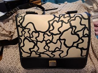 Bolso bandolera Tous beige y negro