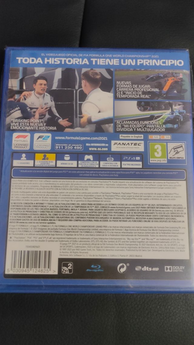 Juego PS4 F1 2021 Codemasters