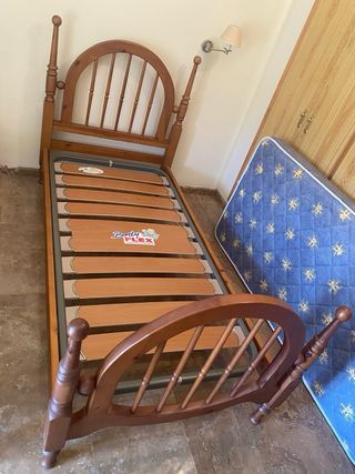 2 Estructuras Cama Madera + Colchón 90x180