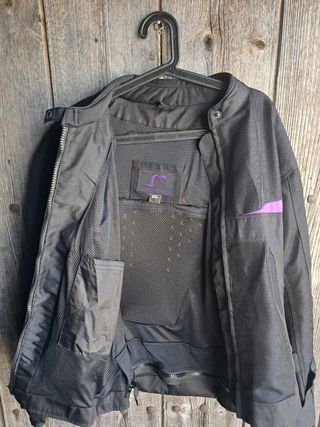 Chaqueta Moto Outracing Mujer 4XL Negra y Lila