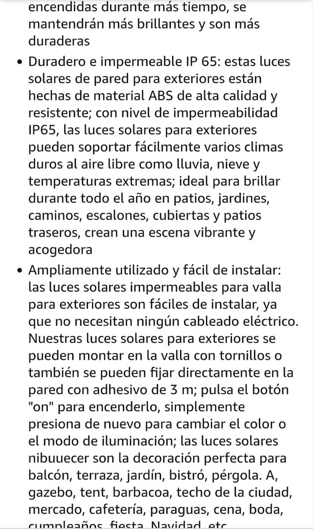 Luces Solares para Valla - Pack 8