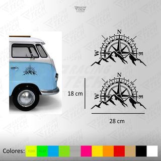 Pegatinas Furgona Camper rosa de los vientos