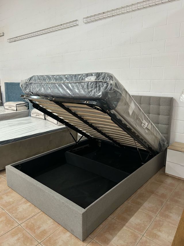 Cama Matrimonio 135 Moderna + Almacenaje