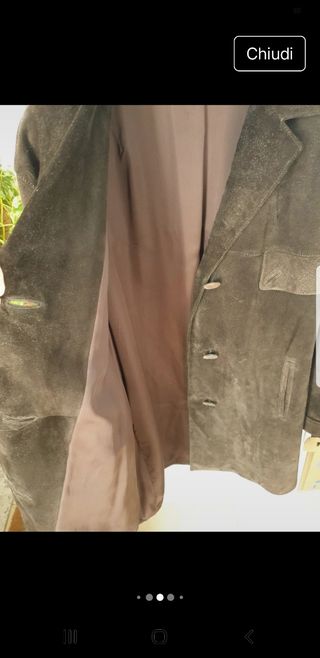 Giacca lunga vintage camoscio marrone