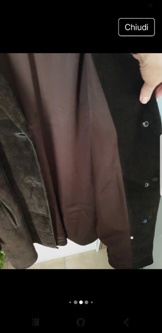 Giacca lunga vintage camoscio marrone