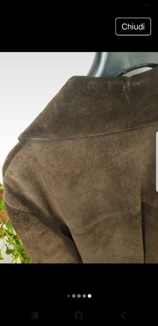 Giacca lunga vintage camoscio marrone