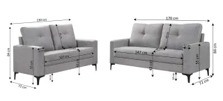 Conjunto Sofás 3+2 Luigi Gris