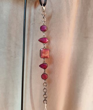 Pulsera Plata y piedras Rubí