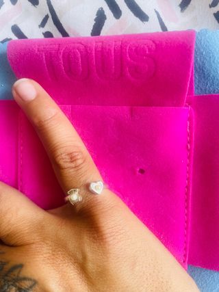 Anillo Tous Plata y Perlas Ajustable