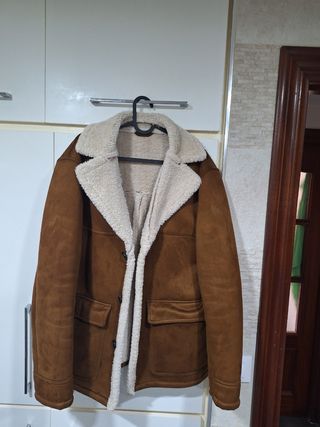 Cazadora Zara Piel Marrón Talla M