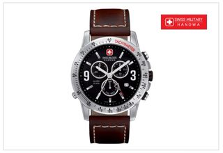 Reloj Swiss Military Cronógrafo Negro y Marrón