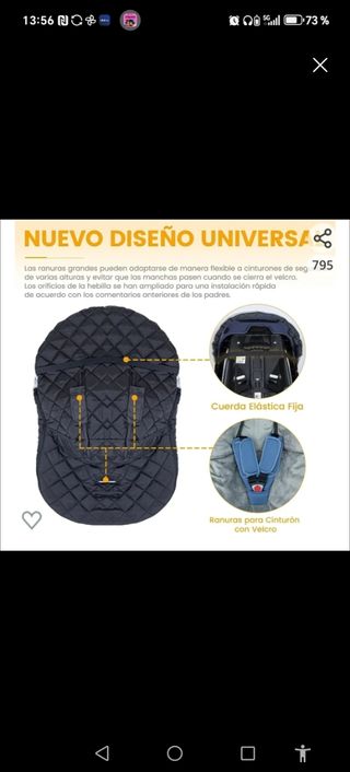 Saco para silla de bebé con forro