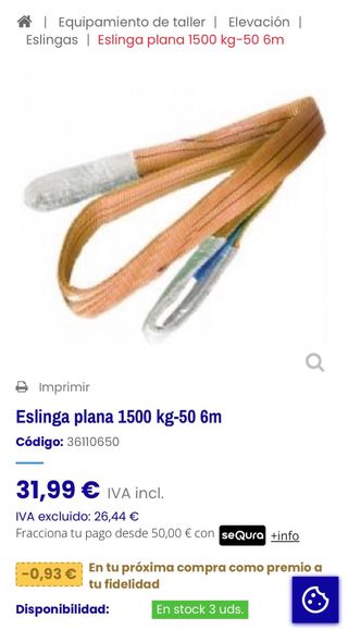 Eslinga 1500kg 6M