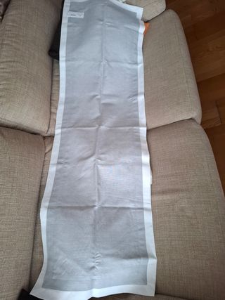 Camino de mesa gris y blanco de 50x 160cm
