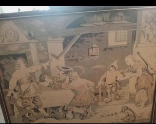 Tapiz antiguo escena fonda