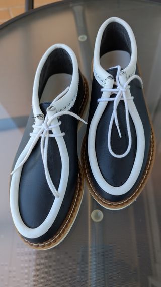 Zapatos Eder Mujer Negros y Blancos.Nuevo.Piel