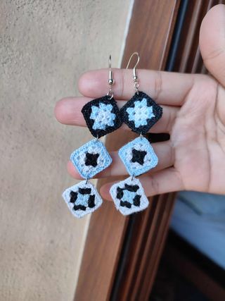 Orecchini uncinetto granny square