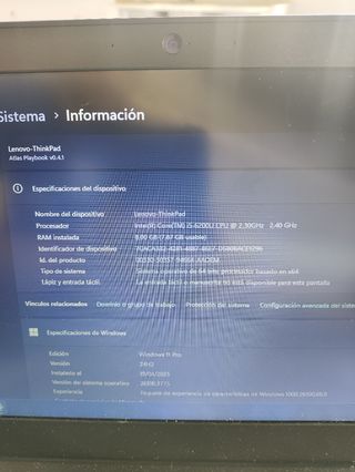 Portátil Lenovo ThinkPad X260 I5 6200U
