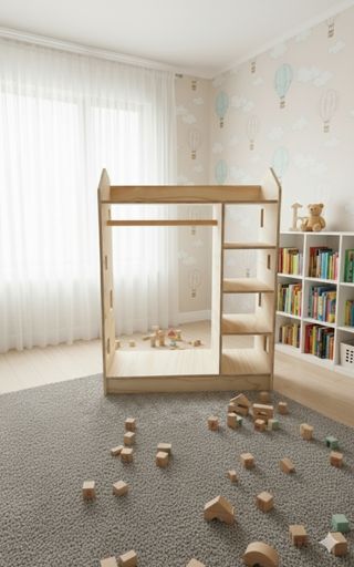 Armario infantil montessori de ropa niños seguro