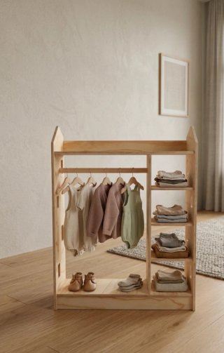 Armario infantil montessori de ropa niños seguro