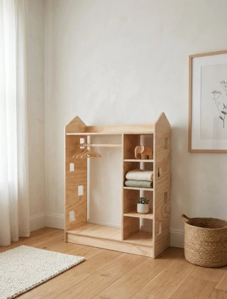 Armario infantil montessori de ropa niños seguro