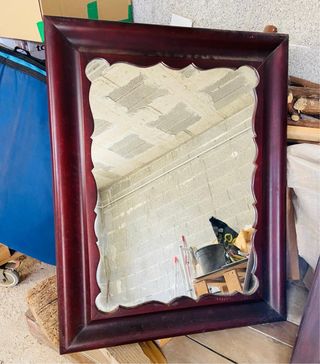 Espejo antiguo madera y cristal