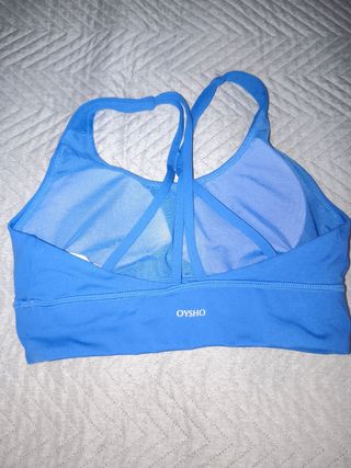 Top sujetador deportivo Oysho mujer azul talla S