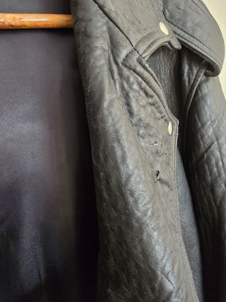 Chaqueta Cuero Vintage Negra