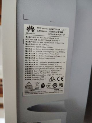 Inversor Huawei 5000W no se hacen embios