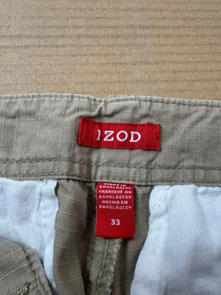 Shorts Cargo IZOD Beige Waffle W33 Hombre