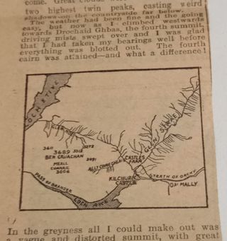 Recorte periódico antiguo Escocia 1920-30