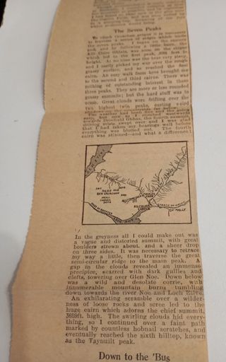 Recorte periódico antiguo Escocia 1920-30