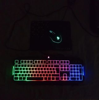 Teclado y Ratón Luminoso The G-Lab + Alfombrilla