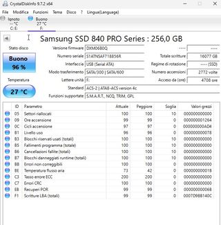 Samsung SSD 840 Pro 256GB + supporto ocz