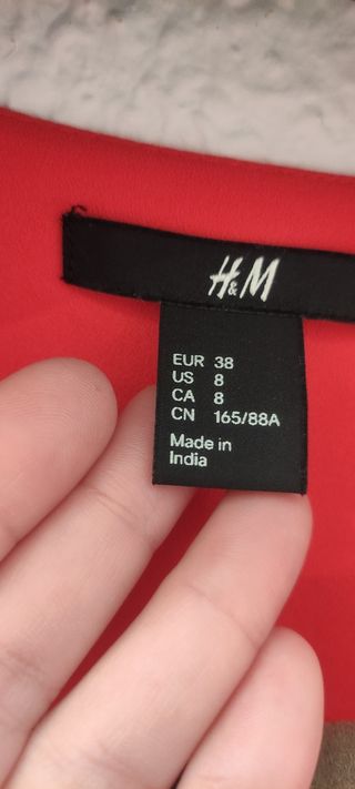 Vestido H&M Coral Talla 38 Crepé
