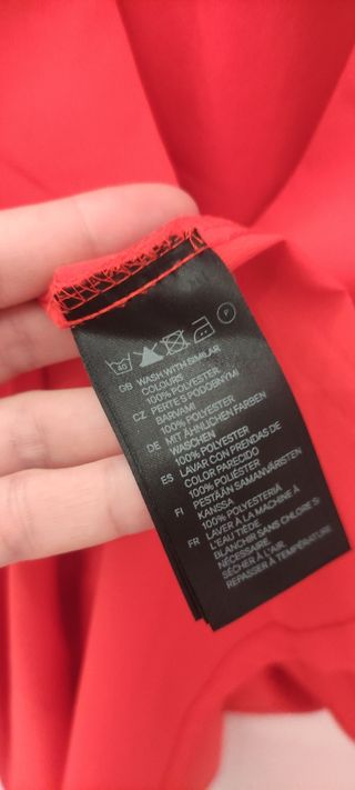 Vestido H&M Coral Talla 38 Crepé